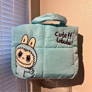 New Never Used Labubu Puffy Blue Tote Bag